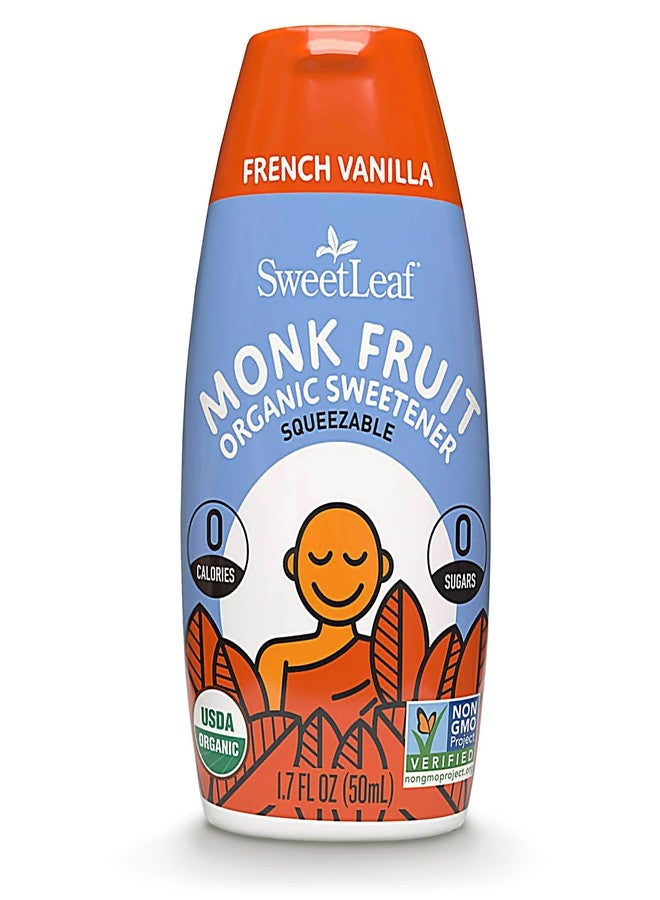 SweetLeaf French Vanilla Liquid Monk Fruit - Monk Fruit Liquid Sweetener Drops, Organic Monk Fruit Extract, Zero Calorie Sweetener, Sugar Free, Keto Friendly, Erythritol Free - 1.7 Fl Oz - Image 1